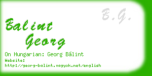 balint georg business card